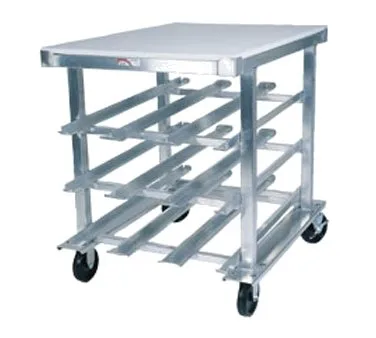 Winholt CR-72M Aluminum Mobile Can Storage Rack w/ Work Aluminum Top, 72 #10 or 96 #5 Cans Capacity