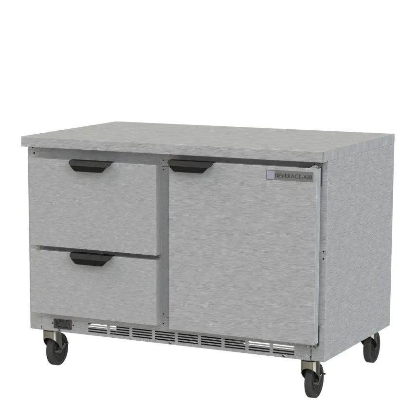 Beverage Air WTFD48AHC-2-FLT 48" 2-Section Worktop Freezer w/ 2 Drawers & 1 Door, 11.4 cu. ft.