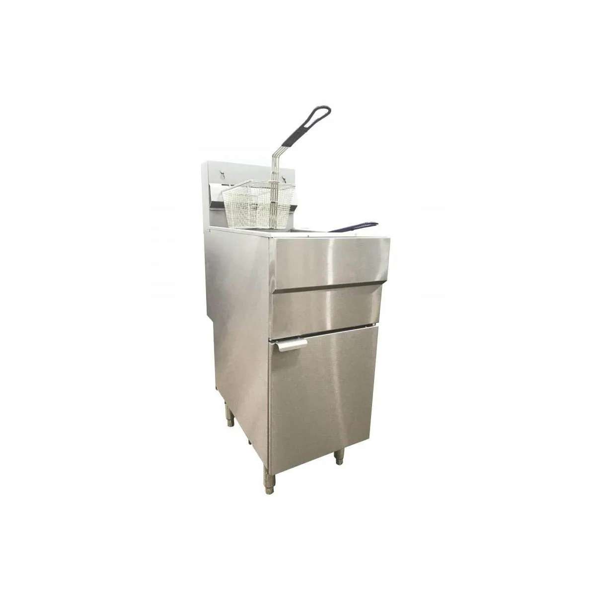 Omcan USA 43545 Full Pot Floor Model LP Gas Deep Fryer, 45-50 lbs Oil Capacity, 120.000 BTU