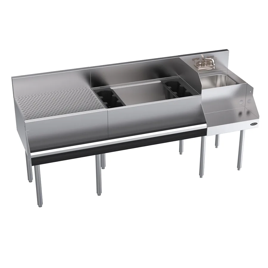 Krowne KR24-W72A-10 72" Blender Station Underbar Ice Bin/Cocktail Station w/ 10 Circuit - 92 lbs