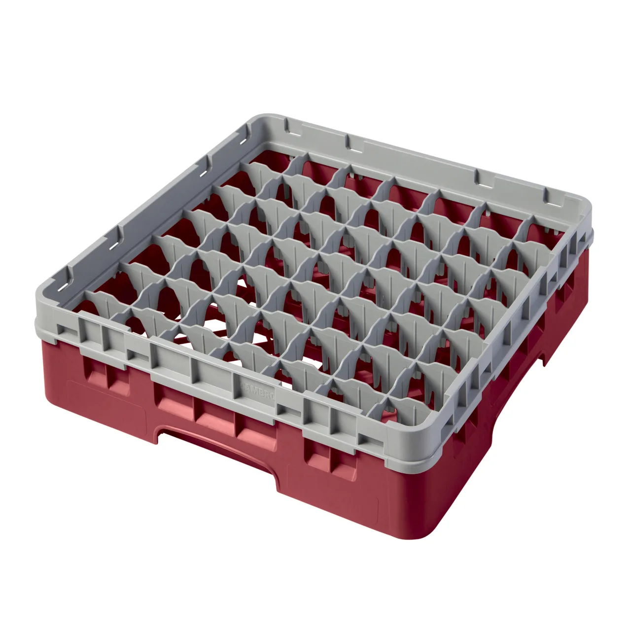Cambro 49S318416 Camrack Glass Rack, Cranberry, Full Size, 19-3/4 x 19-3/4, 49 Compartments