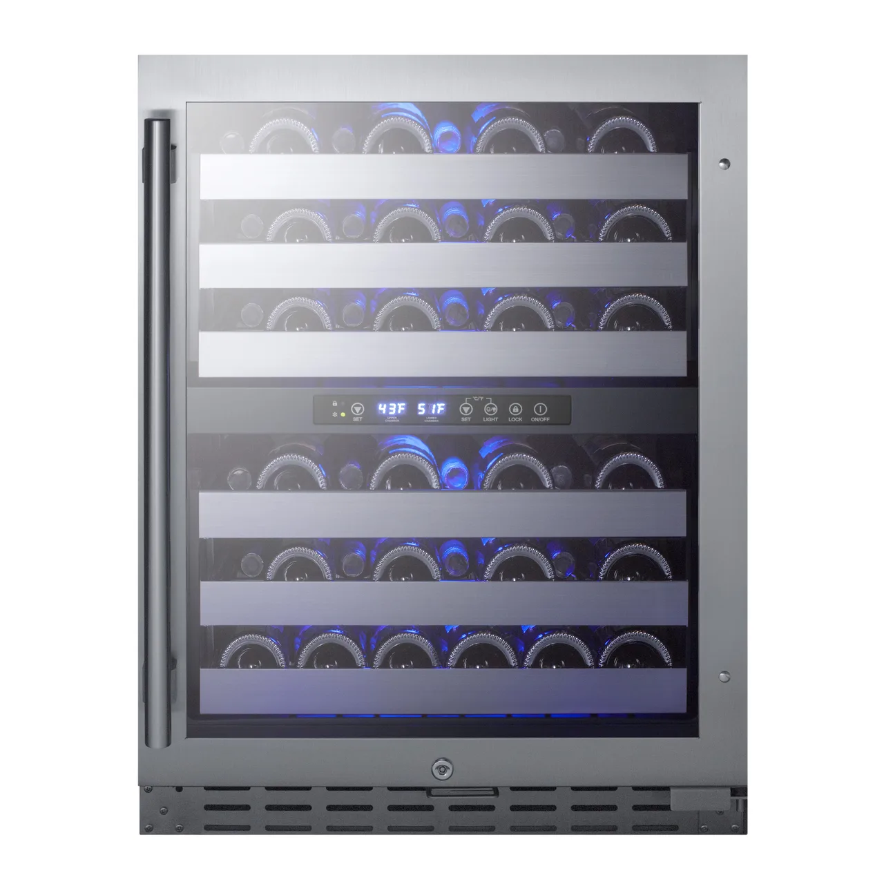 Summit ALWC532 24" Glass Door Wine Refrigerator, Dual Temperature, 46 Bottles