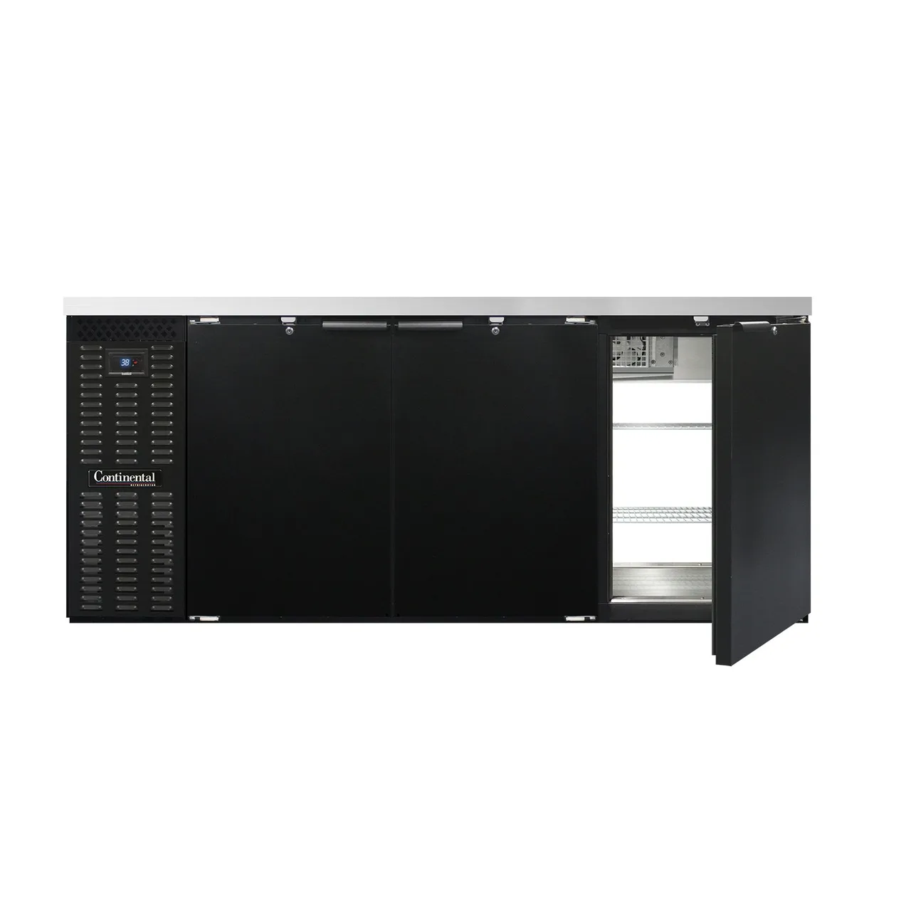 Continental Refrigerator BB79SNPT Pass-Thru Back Bar Cooler w/ 22 Cu Ft, 6 Solid Doors, 79" W