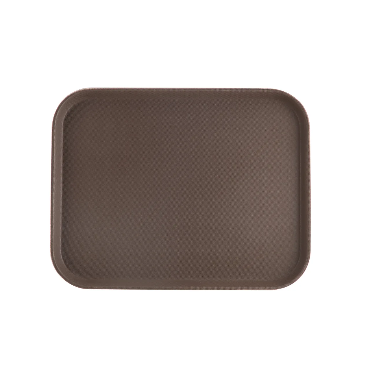 CAC China PDTD-1418BN Rectangular Serving Tray 18" x 14", Brown Plastic, NSF Certified