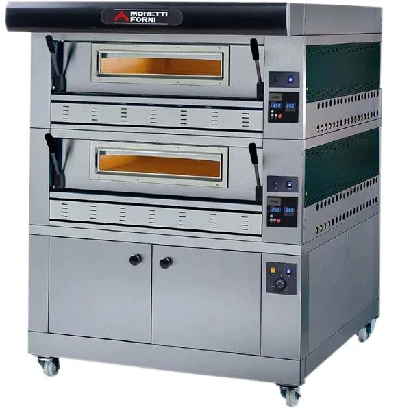 Moretti Forni P110G B2 44" Gas Pizza Deck Oven, 2‑Deck Brick, 44" x 7" Chambers, 197.904 BTU