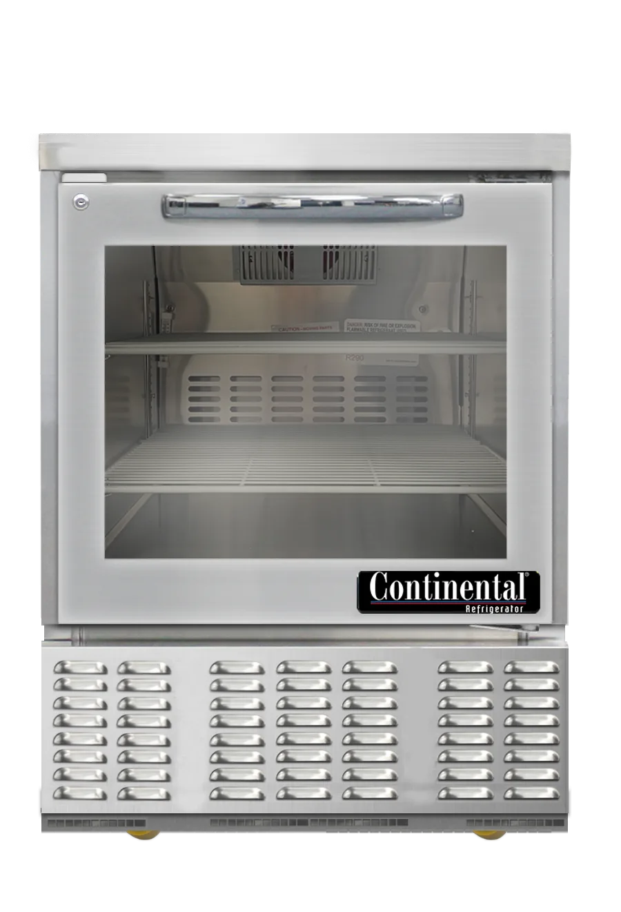 Continental Refrigerator UCF24NGD 24" 1-Door Undercounter Freezer, Stainless Steel, 4.82 cu ft, 1/5 HP