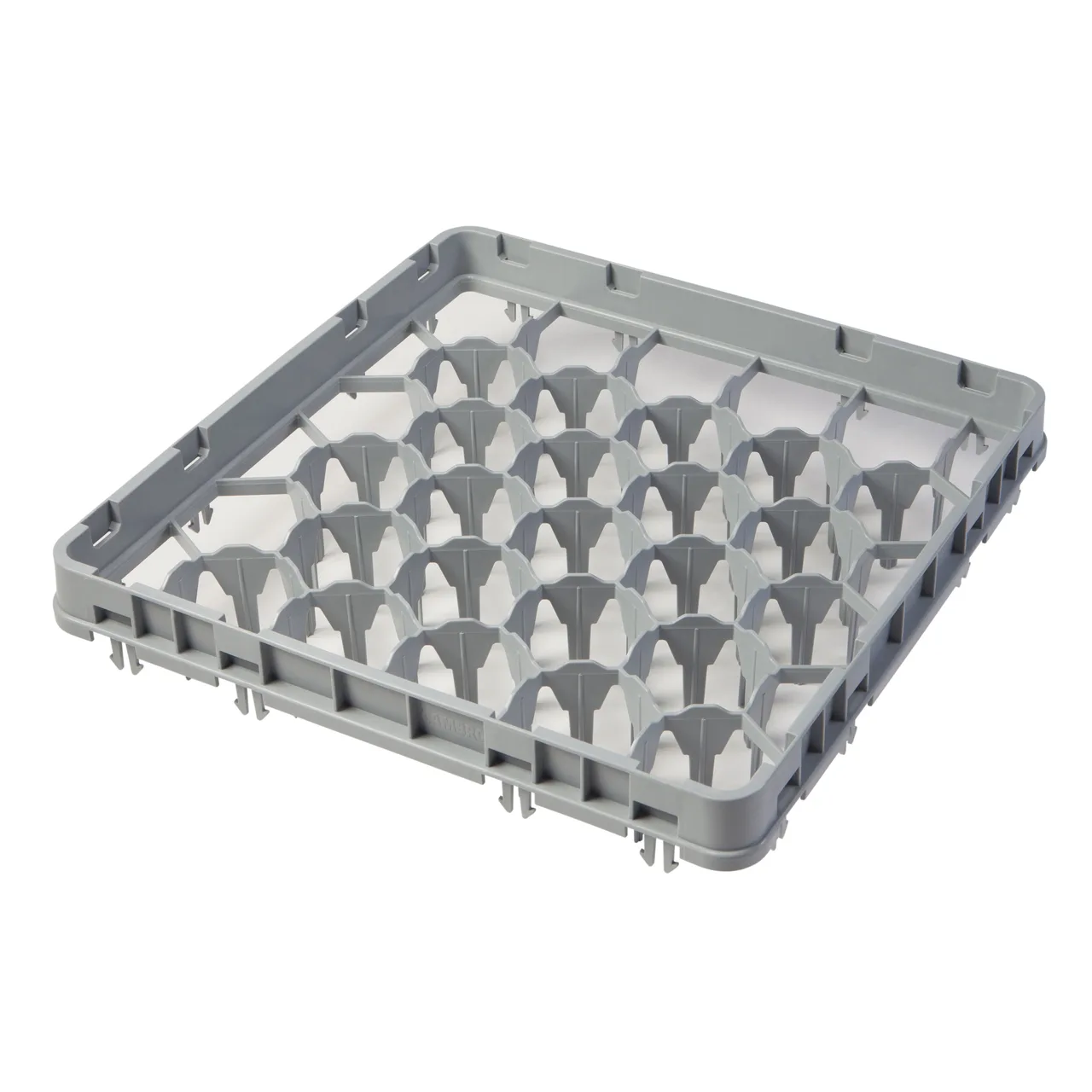 Cambro 30GE1151 Full Size Dish and Flatware Rack Extender, Soft Gray, 30 Compartments, 19-5/8" x 19-5/8" x 2", Adds 1-5/8" Height