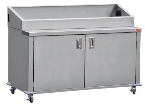 Steril-Sil E1-ENC60-5V Stainless Steel 5 Insert Mobile Dispensing Cart with Enclosed Base