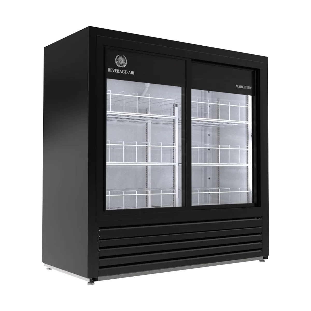 Beverage Air MT41-48-1 47" 2-Section Marketeer Sliding Glass Door Merchandiser in Black, 16.4 cu. ft.