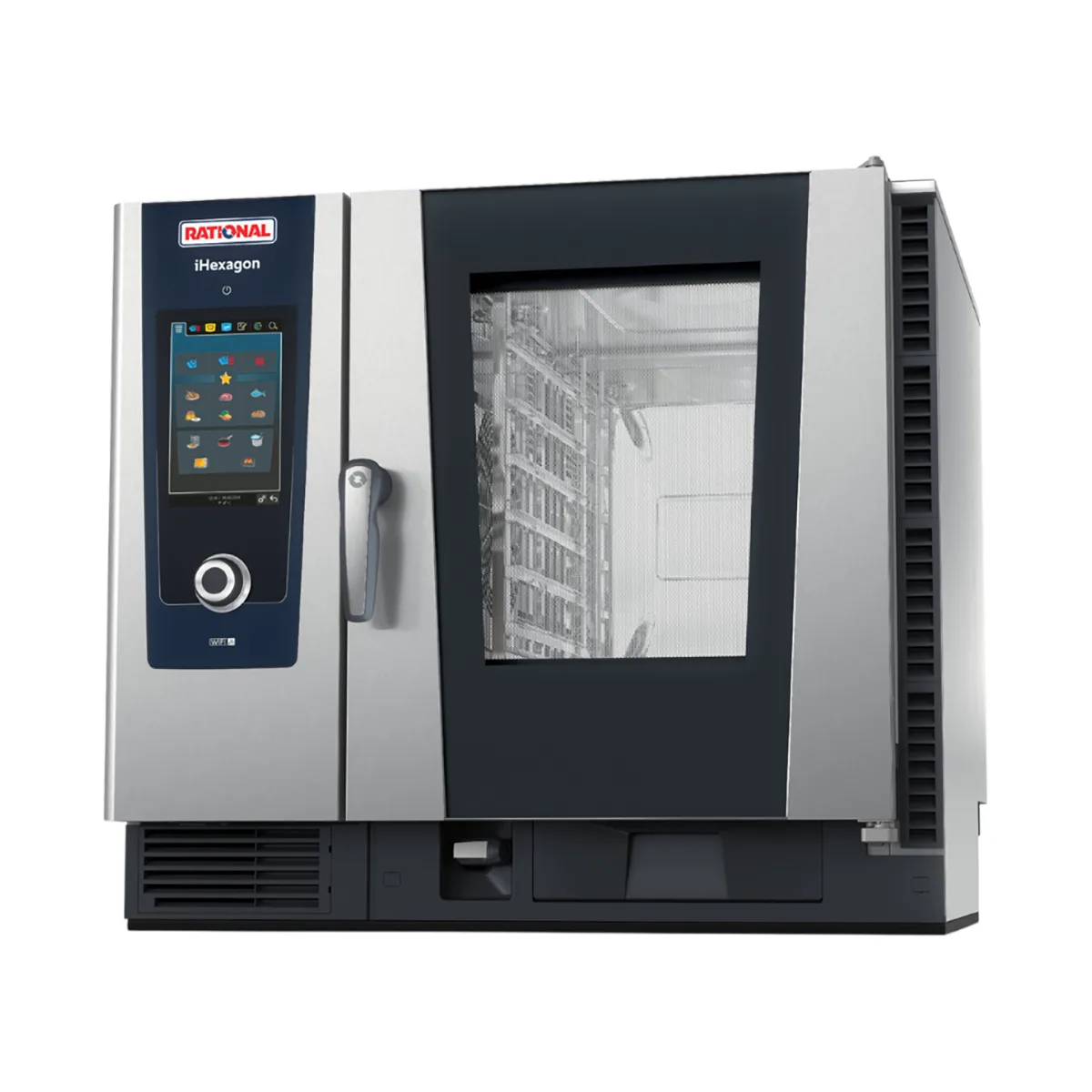 RATIONAL IHEXAGON 6-HALF E 208V 3PH Half Size 6 Pan Electric Combi Oven w/ Programmable Controls, Steam Generator