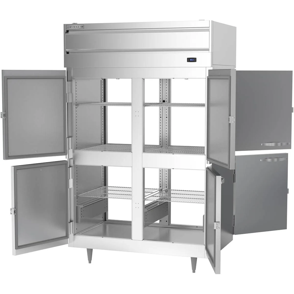 Beverage Air PH2-1HS-PT 2-Section “8” Half Height Solid Door Heated Holding Cabinet, 43.3 cu ft, Stainless Steel
