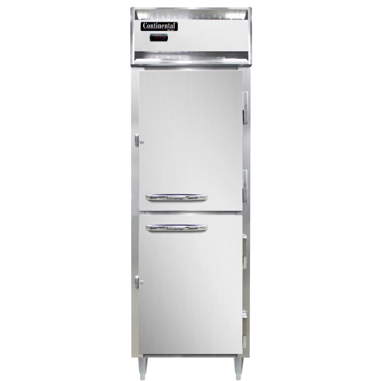 Continental Refrigerator DL1W-PT-HD 1-Section "21 cu. ft." 3-Shelf Heated Holding Cabinet, Pass-Thru, Solid Door, Stainless Steel Front