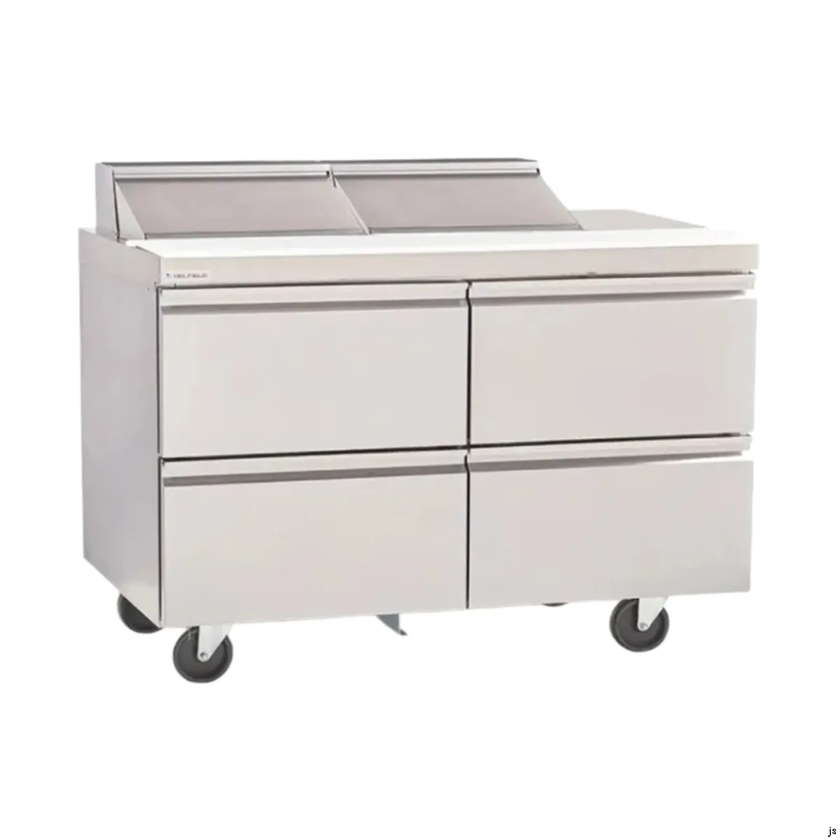 Delfield D4464NP-24M 64" 2-Section Mega Top Sandwich and Salad Prep Table, 24 Pans, 4 Drawers