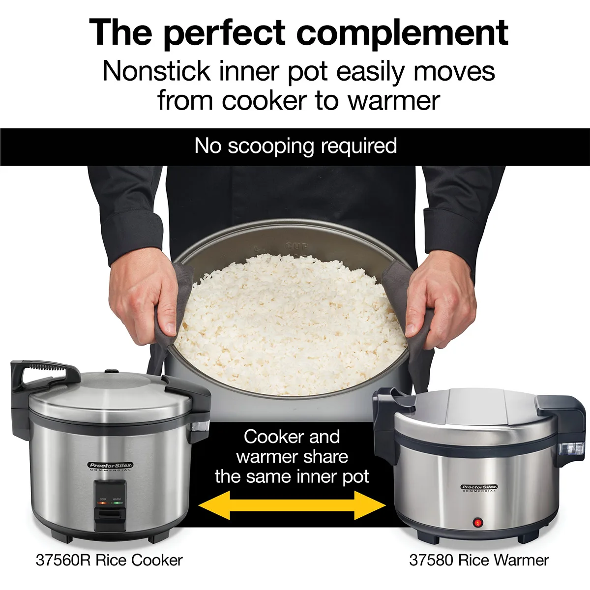 Hamilton Beach 37580 Proctor Silex Commercial 60 Cups Rice Warmer, 120V, 103W