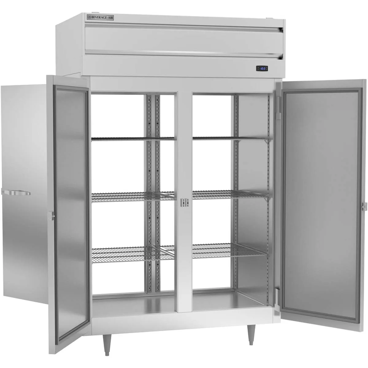 Beverage Air PFD2HC-1AS 52" Two Section Pass-Thru Freezer w/ 4 Solid Full Doors, 48 cu. ft.