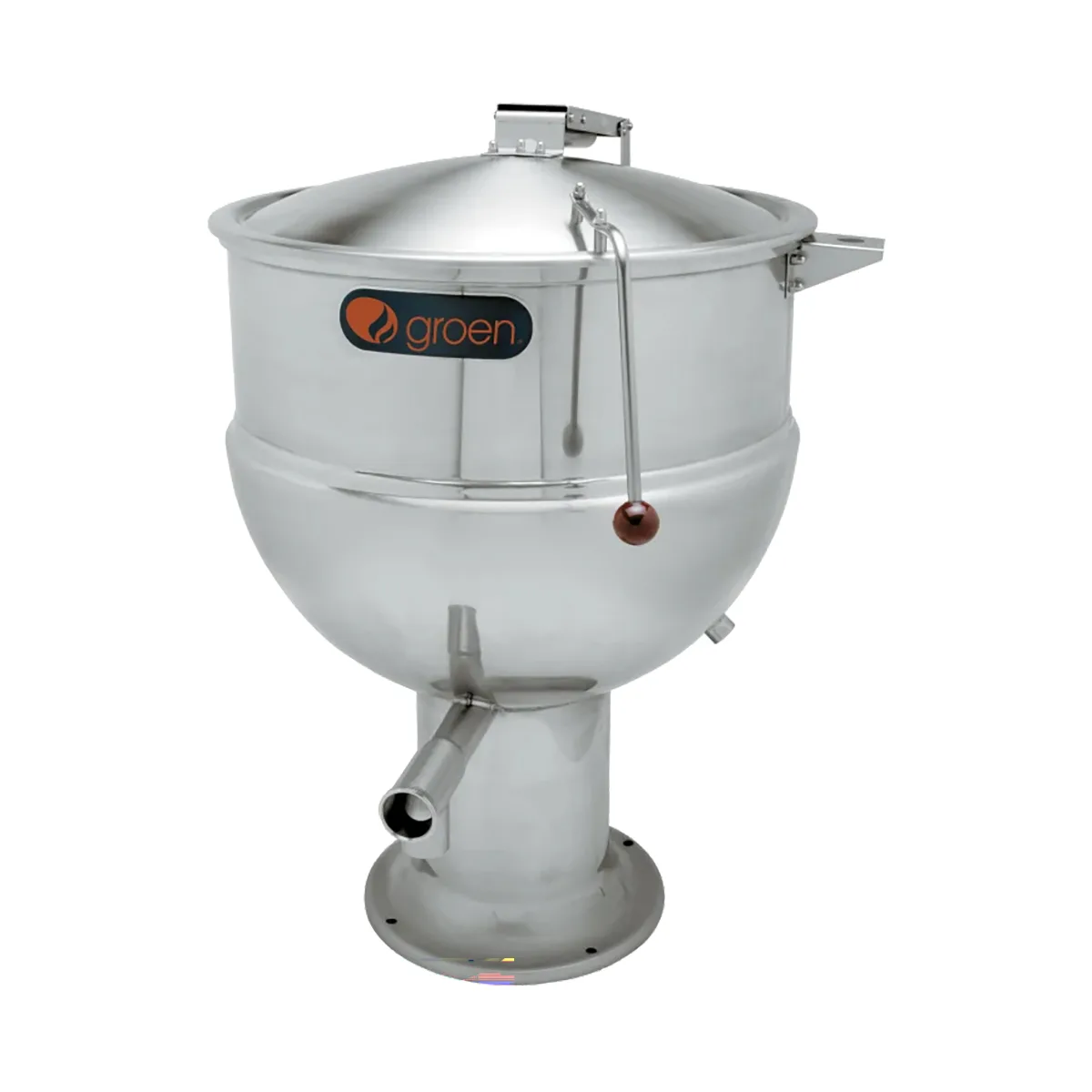 Groen PT-40 40 Gallon Floor Stationary 2/3 Steam Jacketed Direct Steam Kettle w/ Pedestal Base