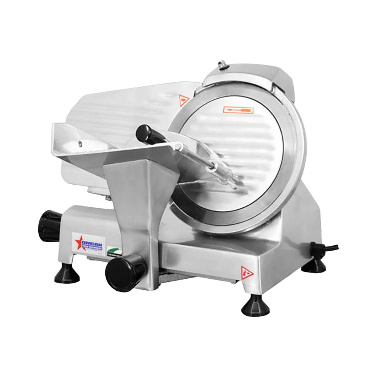 Omcan USA 21629 - Manual Gravity-Feed Meat Slicer, 9" Knife, 120W, 110V, Belt Drive, Anodized Aluminum, 0.16 HP
