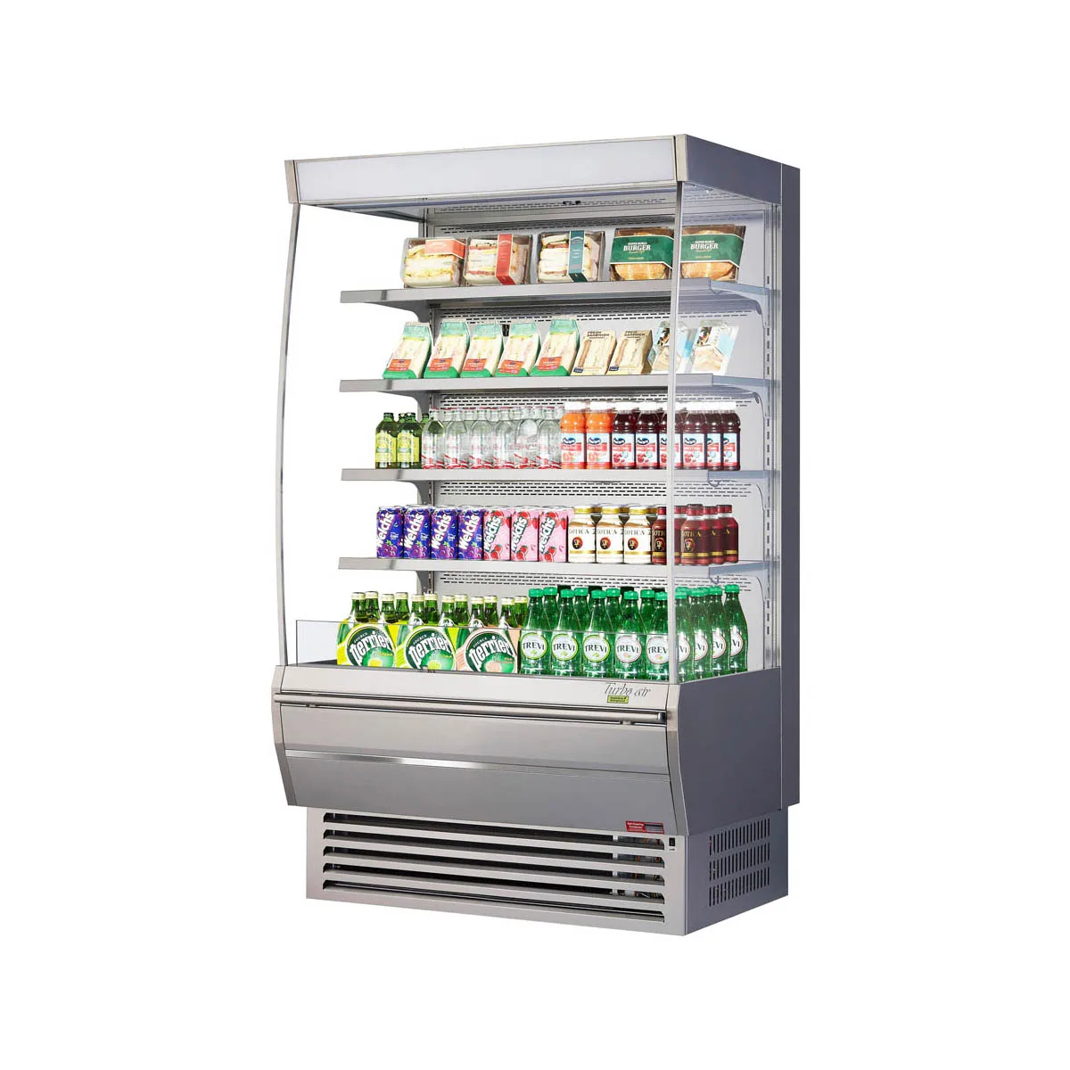 Turbo Air TOM-48DXS-N 48" Vertical Extra Deep Open Air Merchandiser, Stainless Steel, Self-Contained