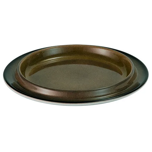 GET 2933234 Frilich Plate – 9" Diameter x 1" Height, Round China Dinner Plate in Caramel