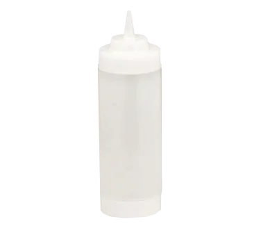 TableCraft Products 11663CF WideMouth Squeeze Bottle, 16 Oz Clear/White PerfectFlex, 63 mm Opening