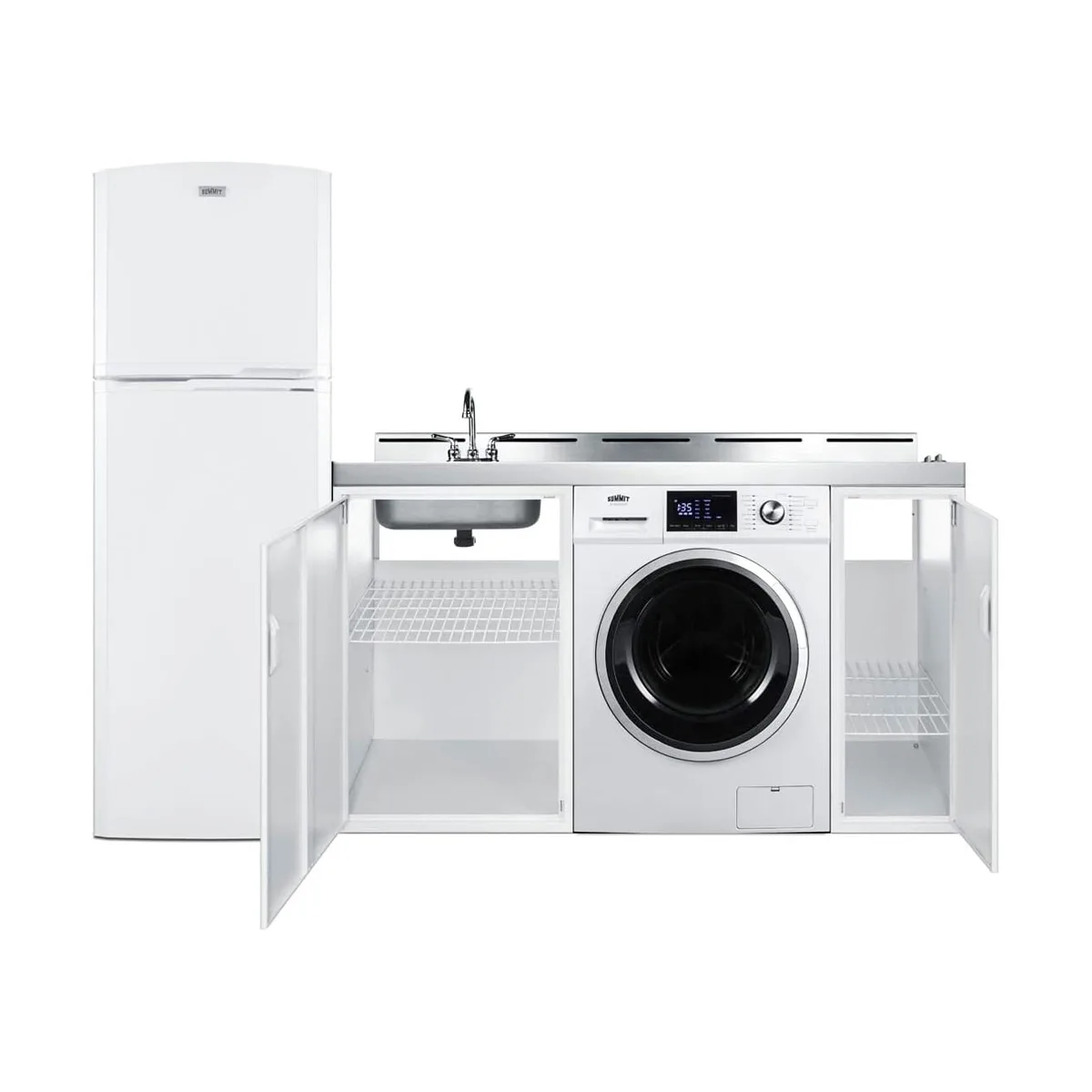 Summit ACKSPWD82 All-In-One Combination Kitchenette with Washer/Dryer Combo