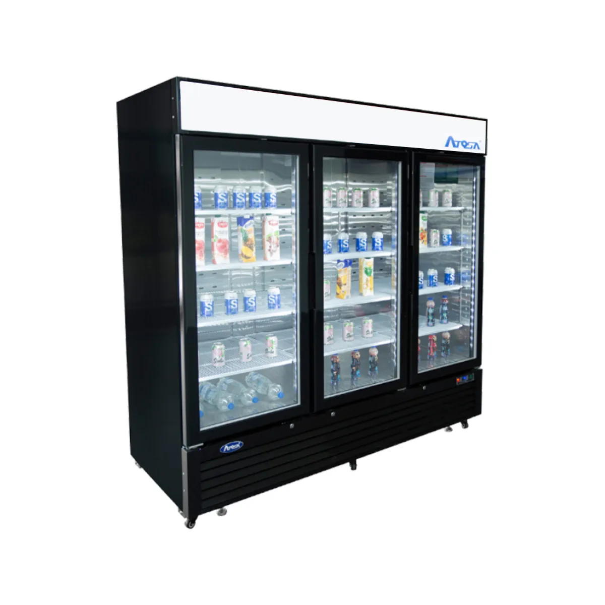 Atosa USA MCF8724GR 81" 3-Section Merchandiser Refrigerator w/ 3 Swing Glass Door, 69.5 cu. ft.