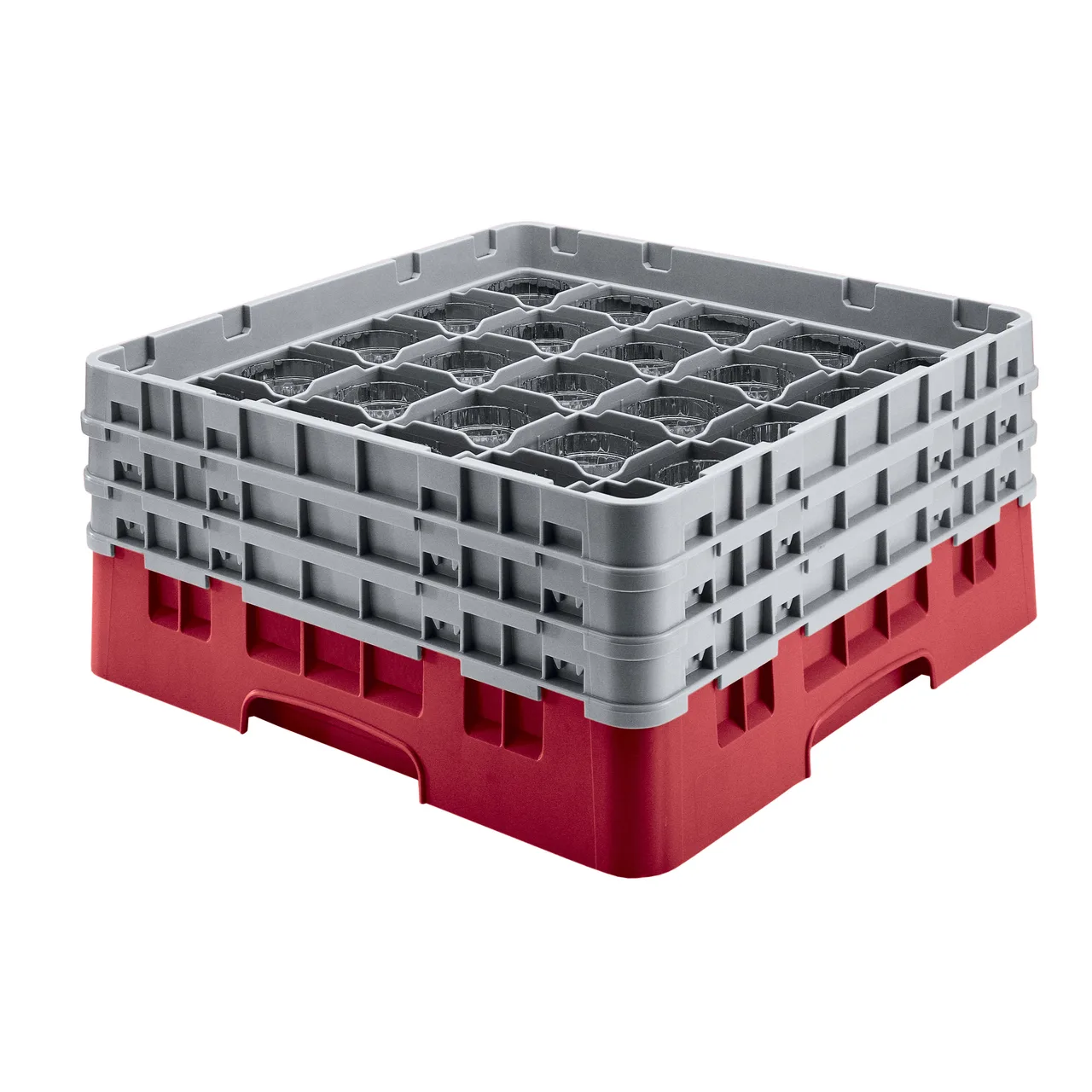 Cambro 36S534163 Camrack Glass Rack, Red, Full Size, 19-3/4 x 19-3/4, 36 Compartments