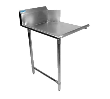 BK Resources BKCDT-48-L-SS 48" Clean Straight Dishtable w/ Left Table, 10" Backsplash, Steel Legs