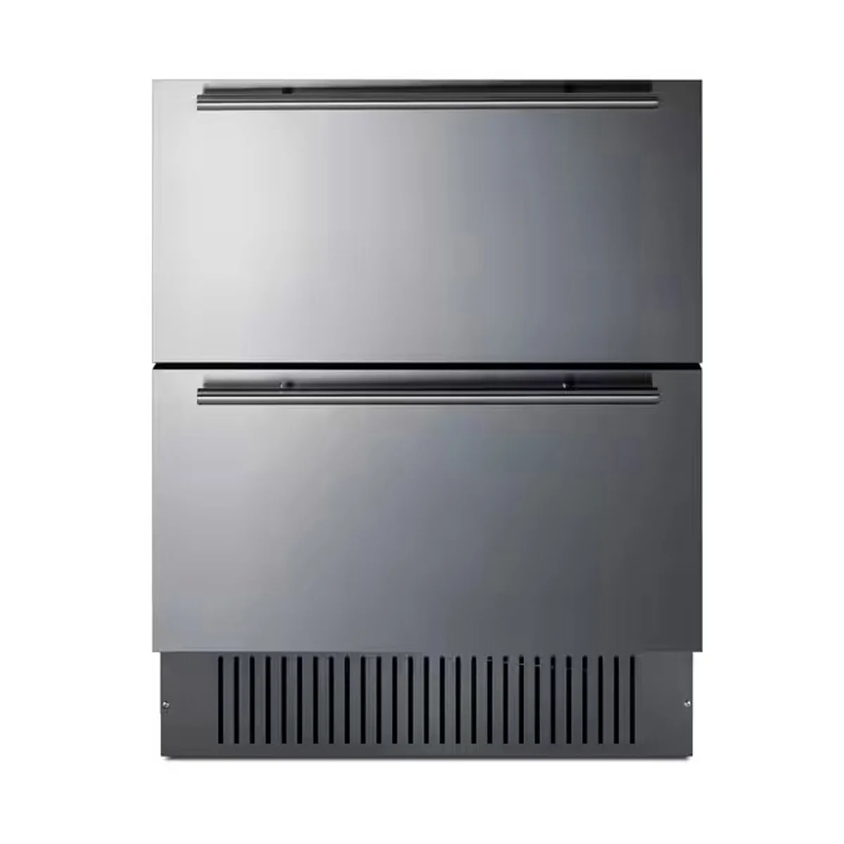 Summit SPR275OS2D 27" Built-in Outdoor Stainless Steel 2-Drawers Refrigerator in Black, 4.8 cu ft.