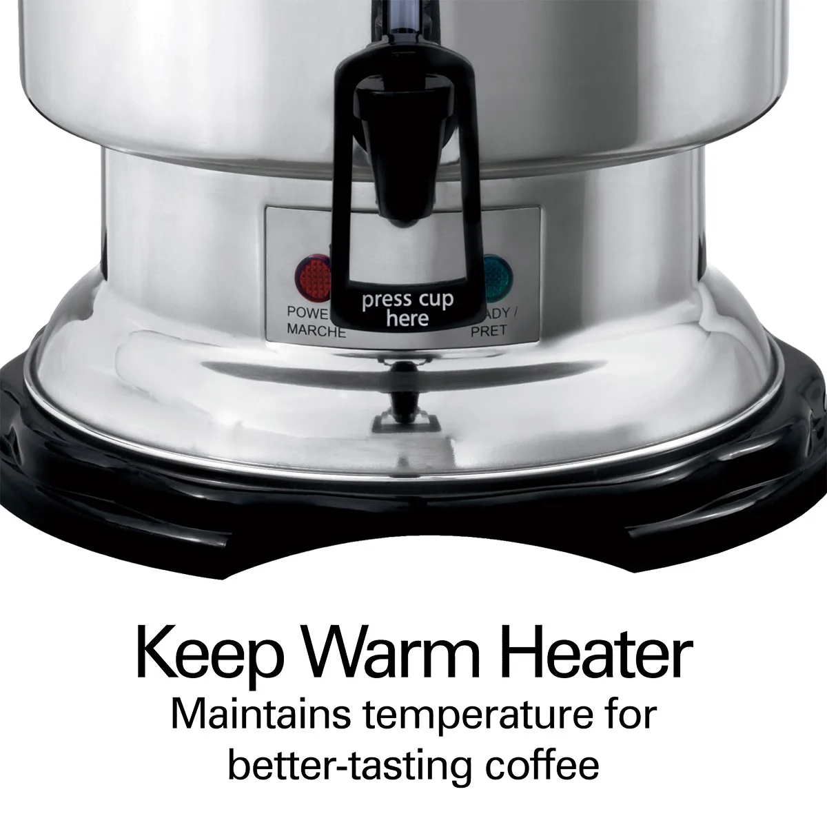 Hamilton Beach D50065 Coffee Urn/Percolator, S.Steel Exterior, 60 Cup Cap. w/ Cup Trip Handle - 120V