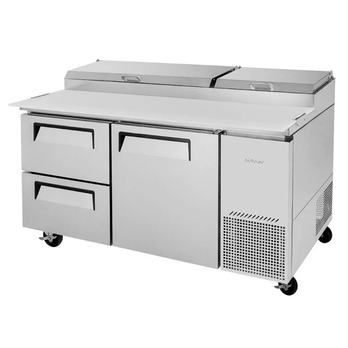 Turbo Air TPR-67SD-D2-N 67" Refrigerated Pizza Prep Table w/ 1 Door & 2 Drawers, 20 cu. ft.