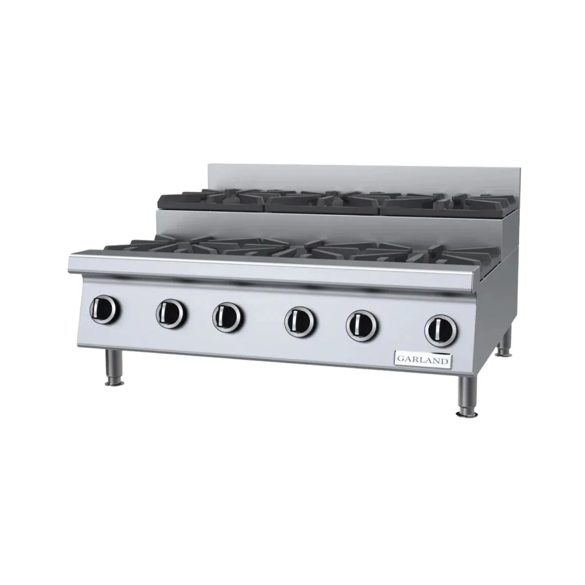 Garland US Range GTOG36-SU6 35" Countertop Gas Hotplate with Manual Controls, (3) 30,000 Btu Open Burners