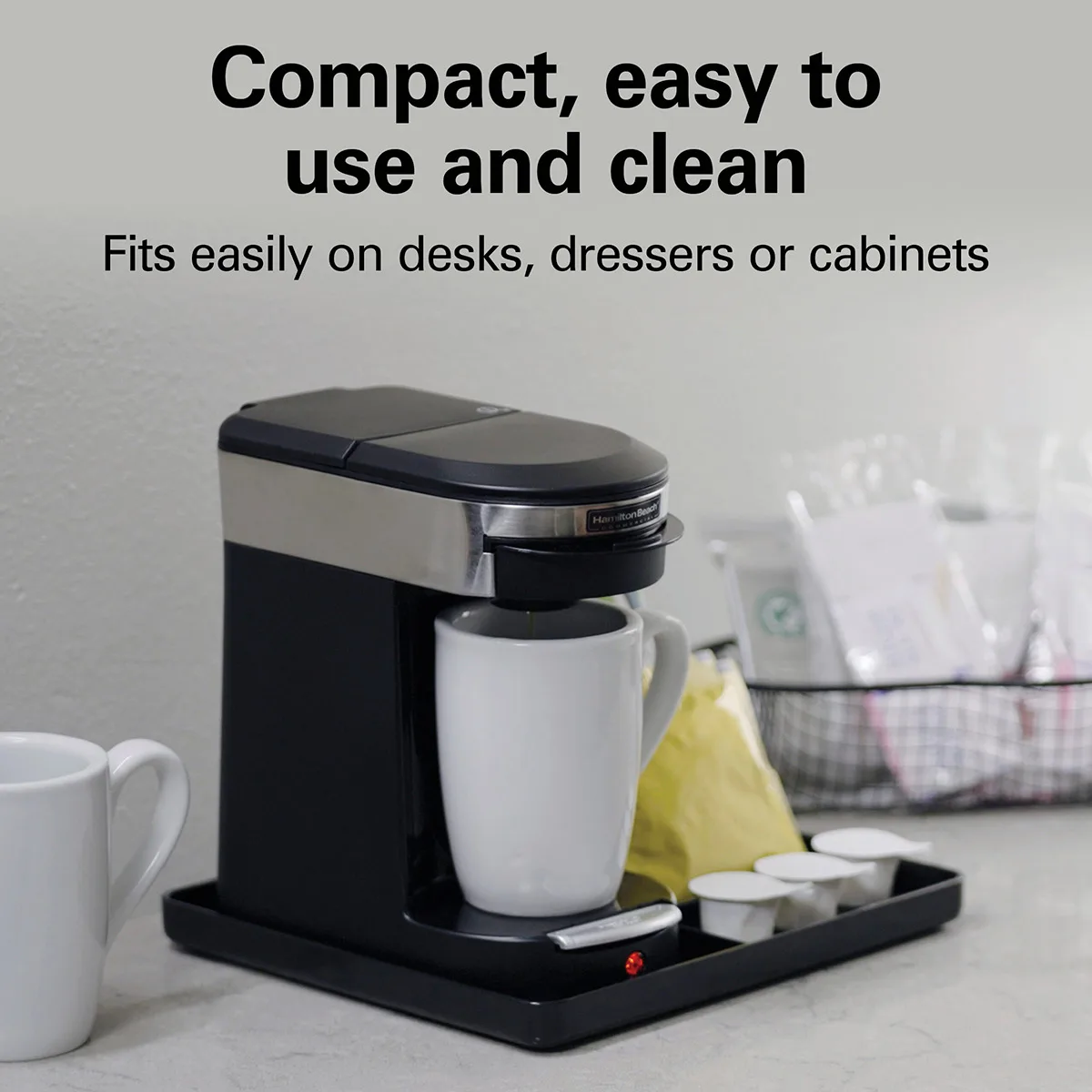 Hamilton Beach HDC200S-CA Front Loading Pod Coffee Maker, S.Steel Accents - 500W/120V