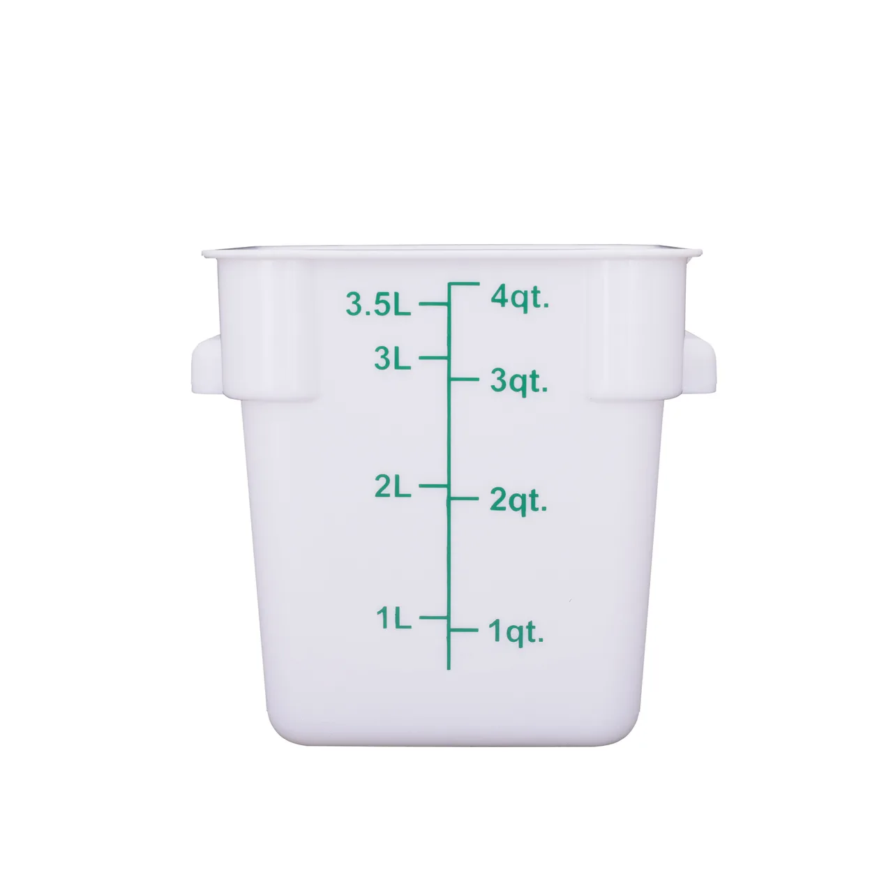 CAC China FS3P-SQ4W Food Storage Container, 4 qt., Square, Stackable, Polypropylene, White