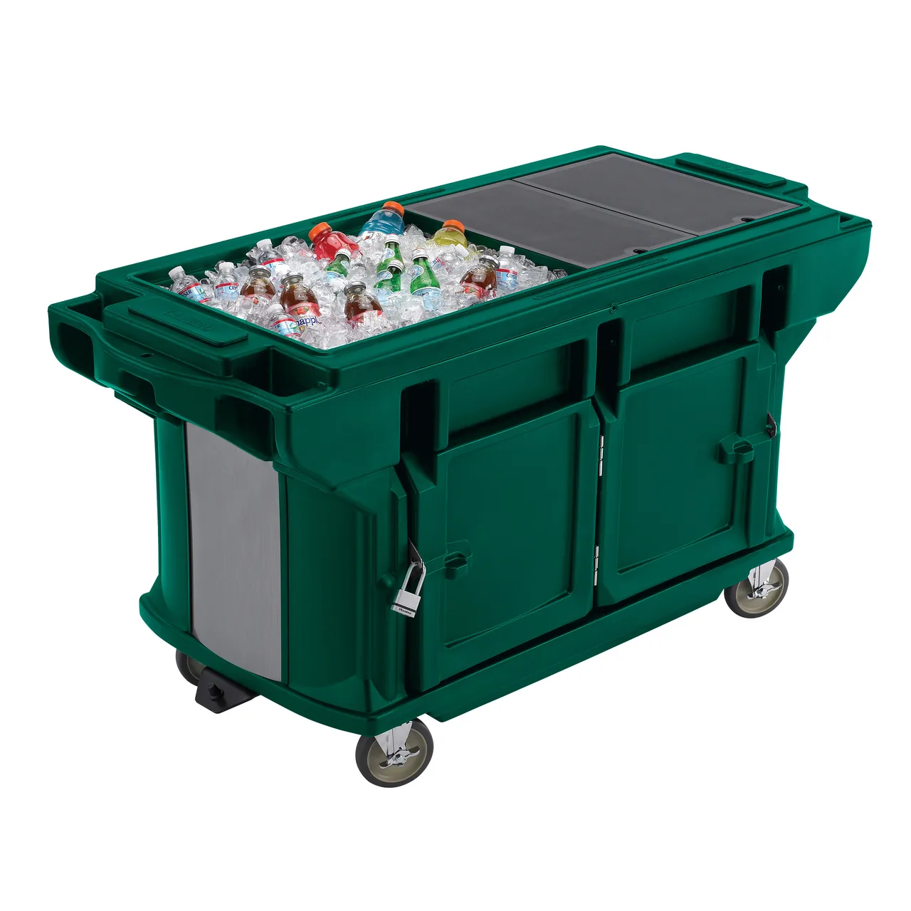 Cambro VBRUT5519 Versa Food Bar™ Work Table, Kentucky Green, 5 ft. unit, (4) Pan