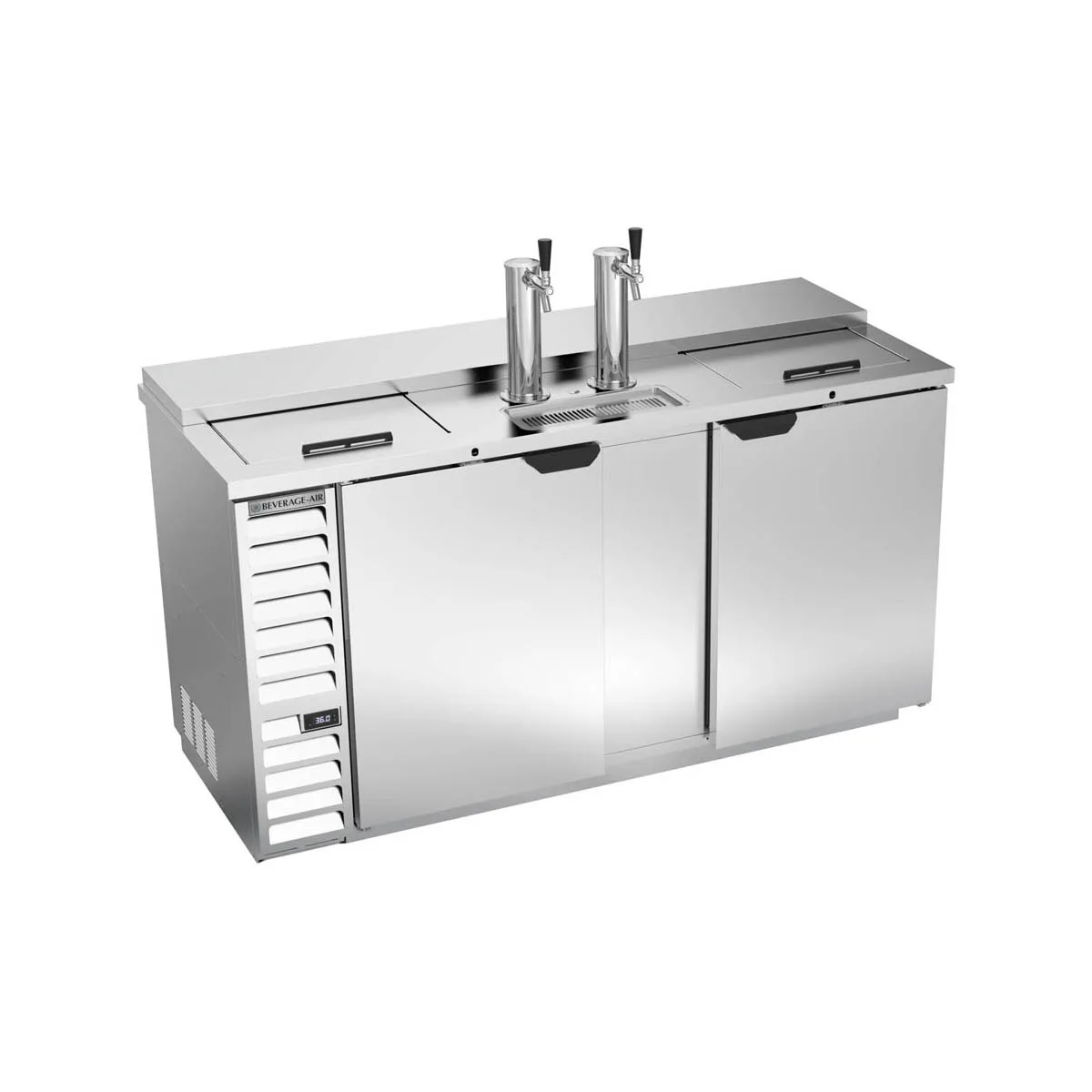 Beverage Air DD68HC-1-C-S 69" Draft Beer Cooler w/ 3 Kegs, 25.93 cu. ft., 2 Single-Tap Towers