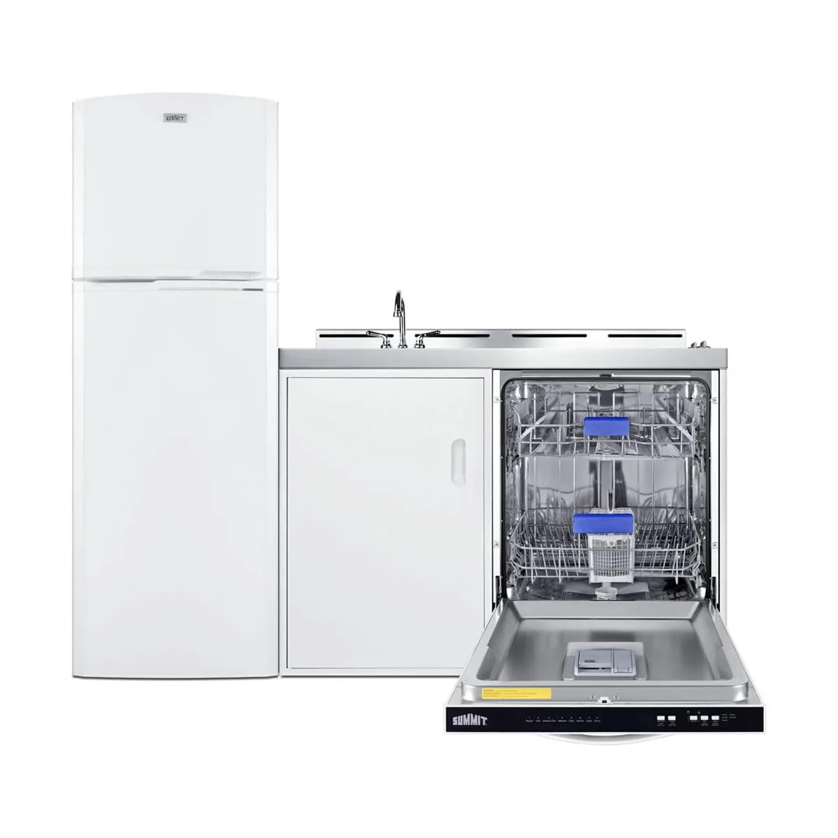Summit ACKDW72 All-In-One Combination Kitchenette with Dishwasher, 72" W Overall