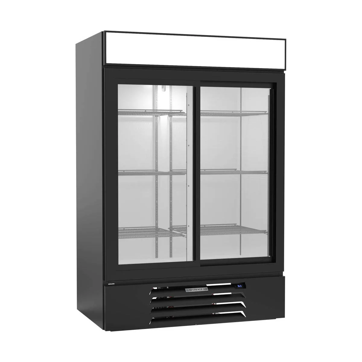 Beverage Air MMR45HC-1-B 52" Two Glass Door Merchandiser Refrigerator in Black, 44 cu. ft.