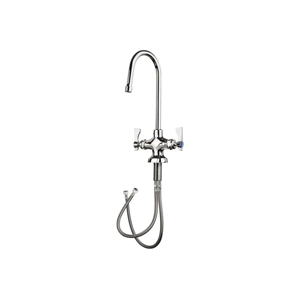Krowne 16-450L Single Inlet Deck Mount Lavatory Faucet w/ 8" Rigid Gooseneck Spout