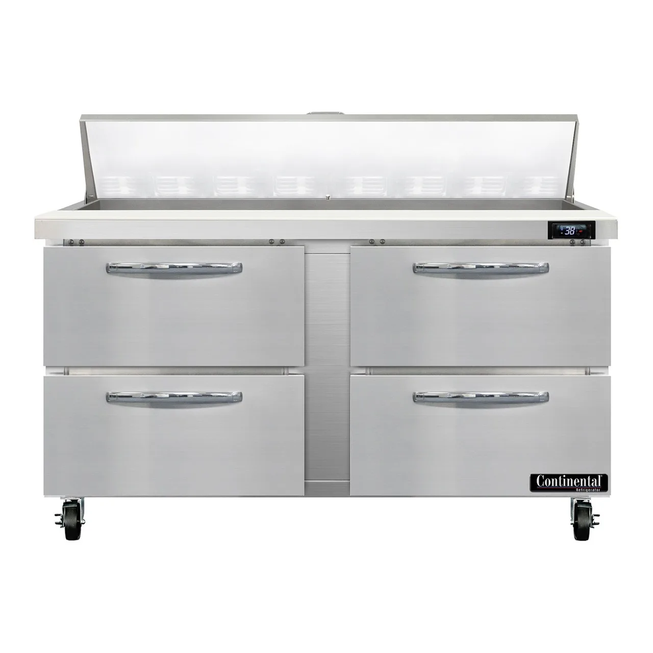 Continental Refrigerator SW60N16-D 60" Sandwich / Salad Prep Table w/ 4 Drawers, 16 Pans