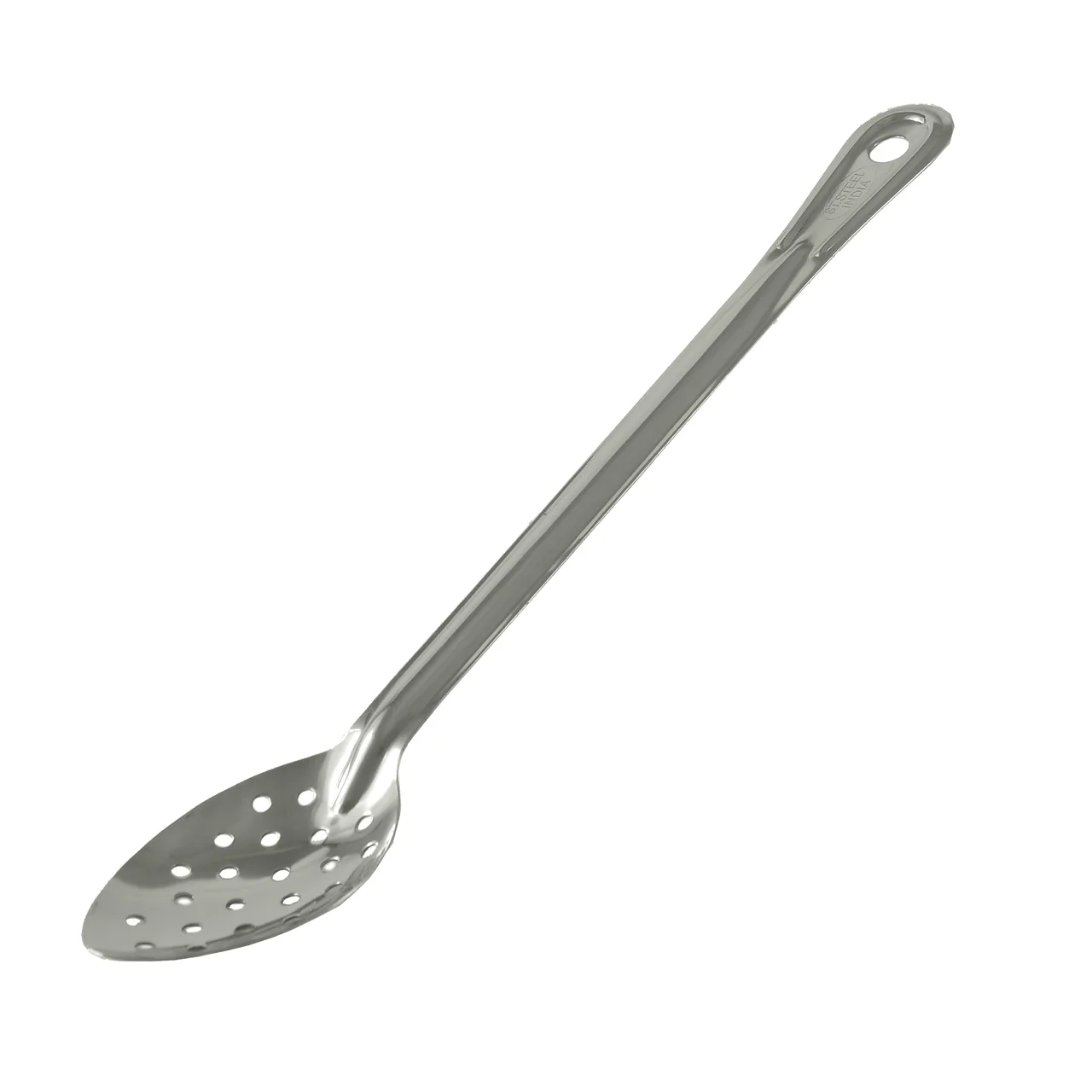 CAC China SBHP-15 Perforated Basting Spoon, 15" Long, Stainless Steel, Silver Handle