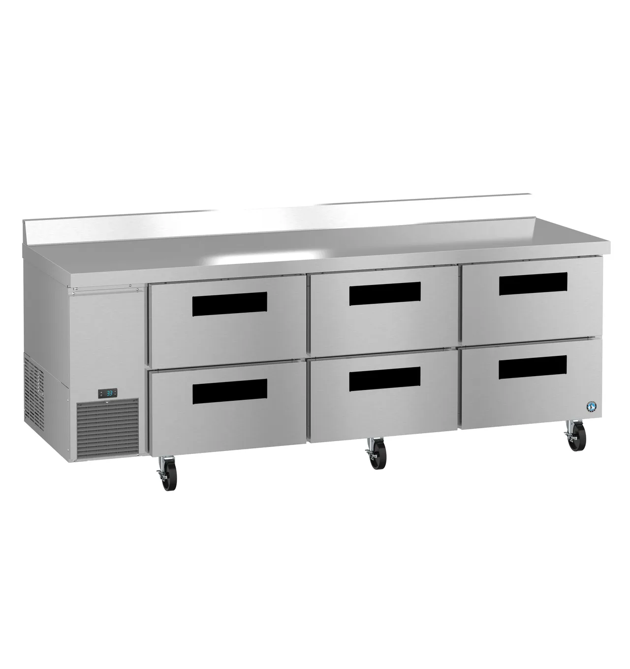 Hoshizaki WLR93B-D6 93" Three Section WorkTop Refrigerator, 6 Drawers, 30.17 cu. ft.
