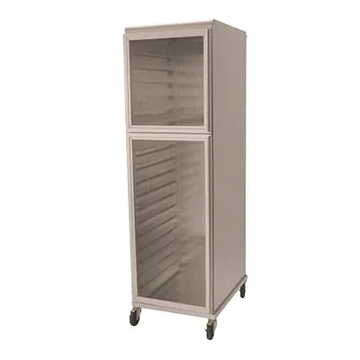 NU-VU HCR18 18 Pan Full Height Aluminum Enclosed Bread Cabinet w/ 3-1/4" Bottom Load Slides
