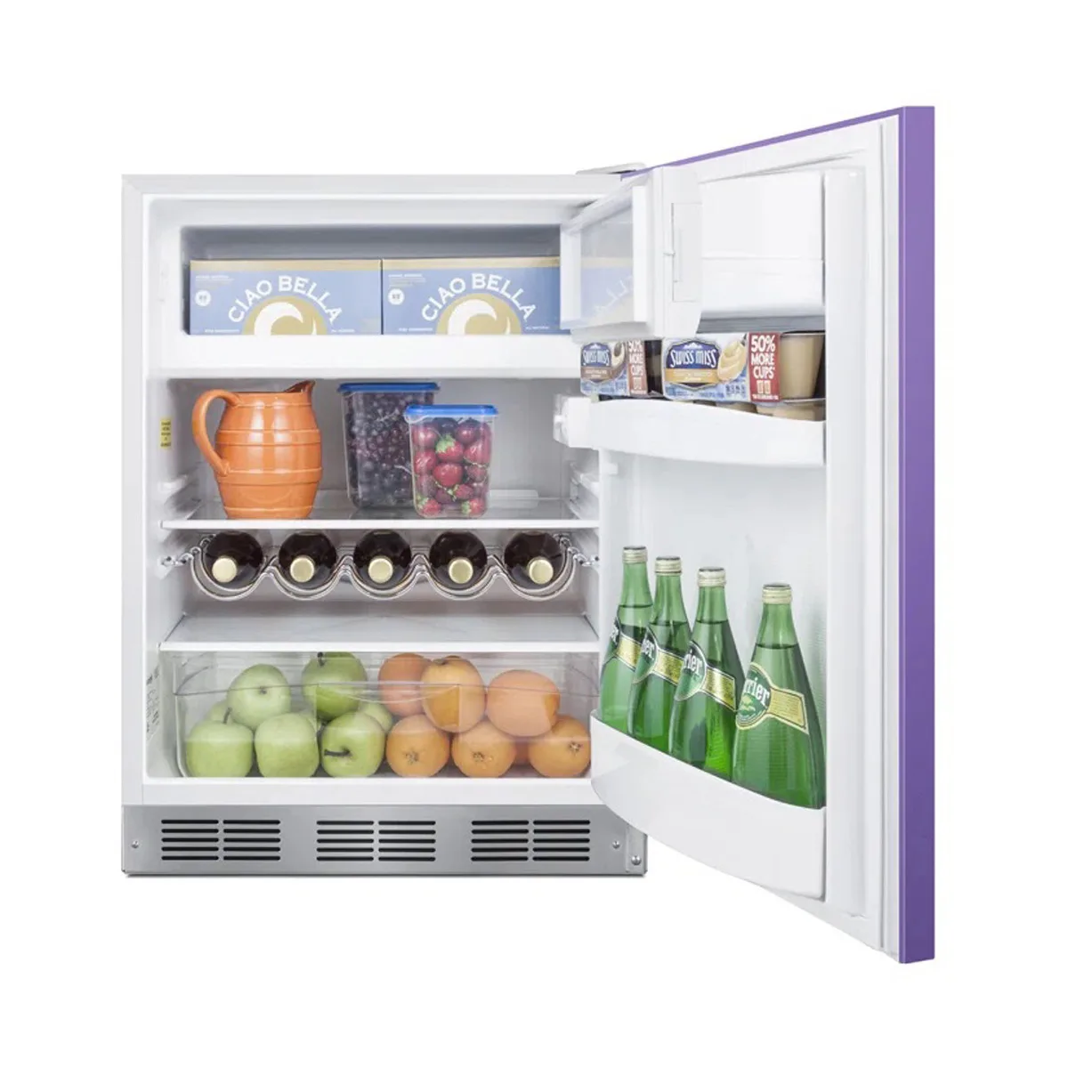 Summit BRF611WHPADA 23" Undercounter Freezer in White, w/ Lavender Purple Door, ADA Compliant, 5.1 cu. ft.