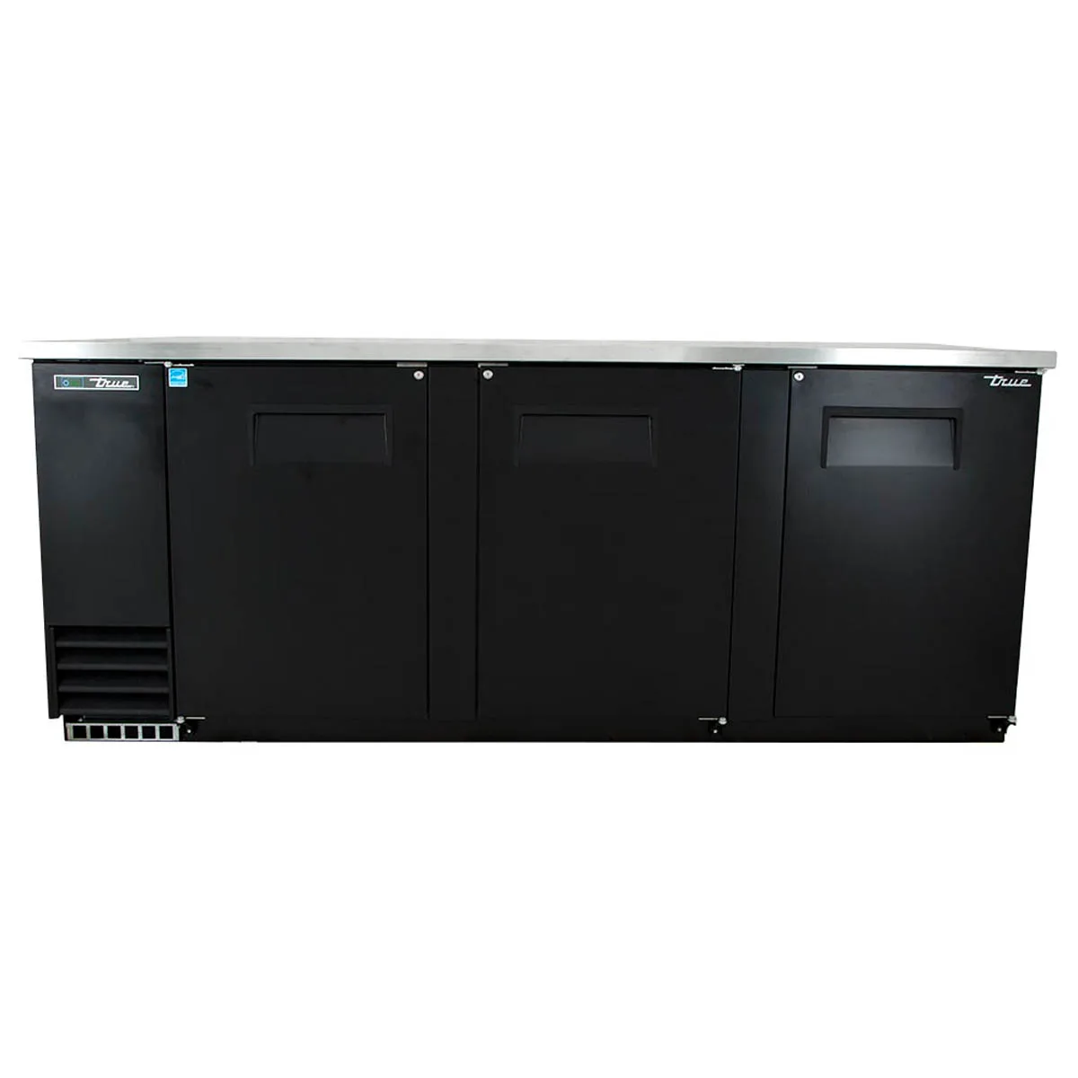 True TBB-4-HC 90" Three Solid Swing Door Back Bar Cooler with Hydrocarbon Refrigerant