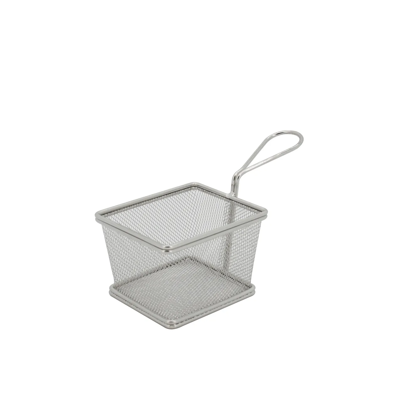 CAC China SMFB-2 Mini Serving Fry Basket, Square Shape, Stainless Steel Construction