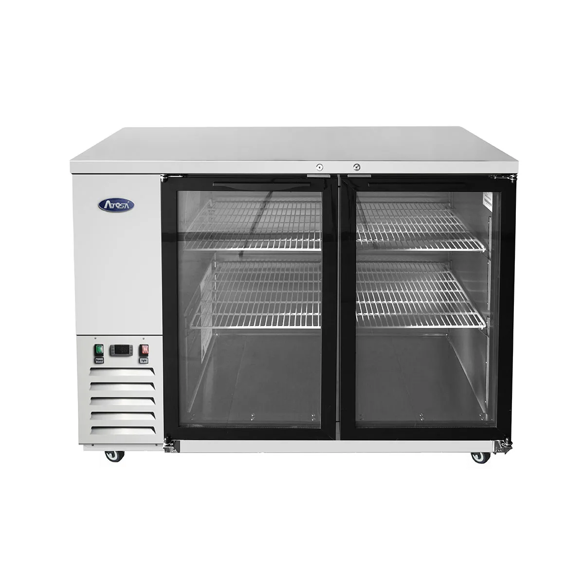 Atosa USA MBB48GGR 48" Two Section Back Bar Cooler with Glass Door, 12.9 cu. ft.