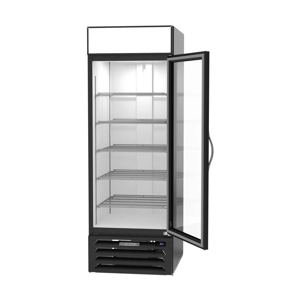 Beverage Air MMR23HC-1-B 27" One Glass Door Merchandiser Refrigerator in Black, 23 cu. ft.