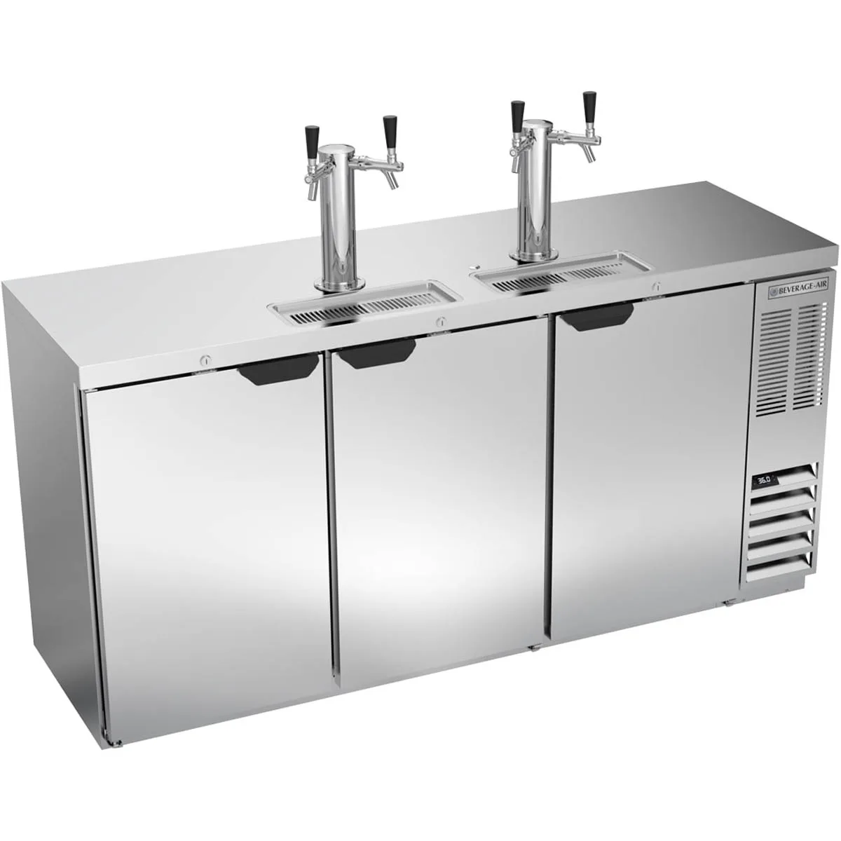 Beverage Air DD72HC-1-S 72" Draft Beer Cooler w/ 3 Kegs, 19.95 cu. ft., 2 Dual-Tap Towers