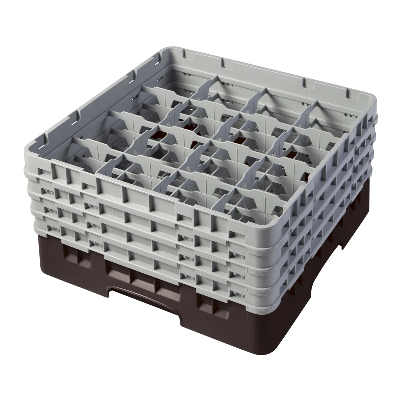 Cambro 16S800167 Camrack Glass Rack, Full Size, Brown, 19-3/4 x 19-3/4, 16 Compartments